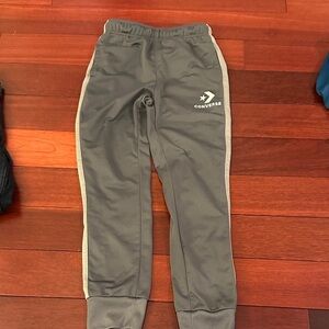Converse Boys Gray Joggers with Light Gray Side Stripe